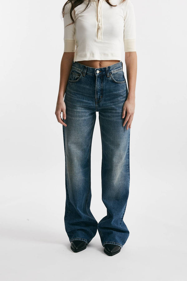 jeans palazzo korea medio/scuro donna Haikure