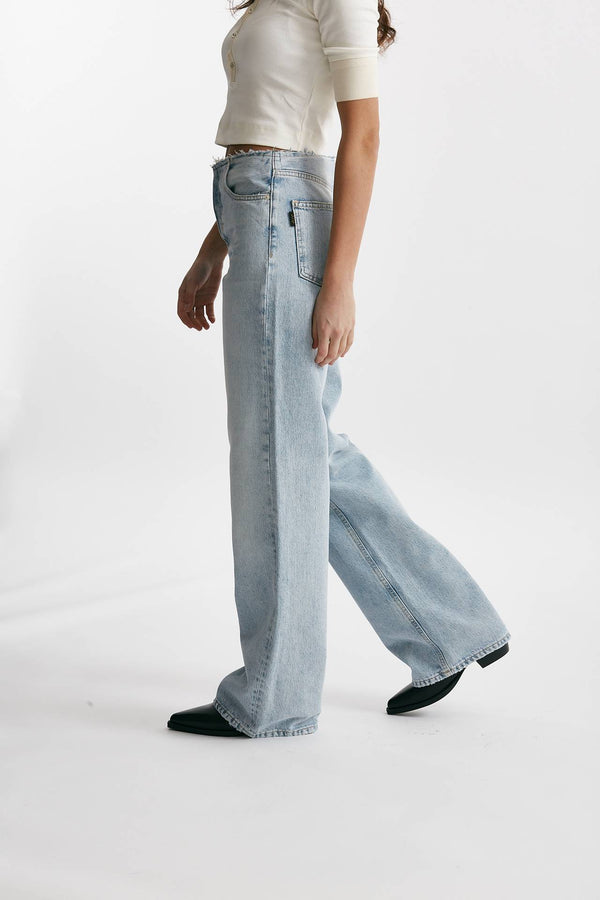 jeans palazzo korea chiaro donna Haikure