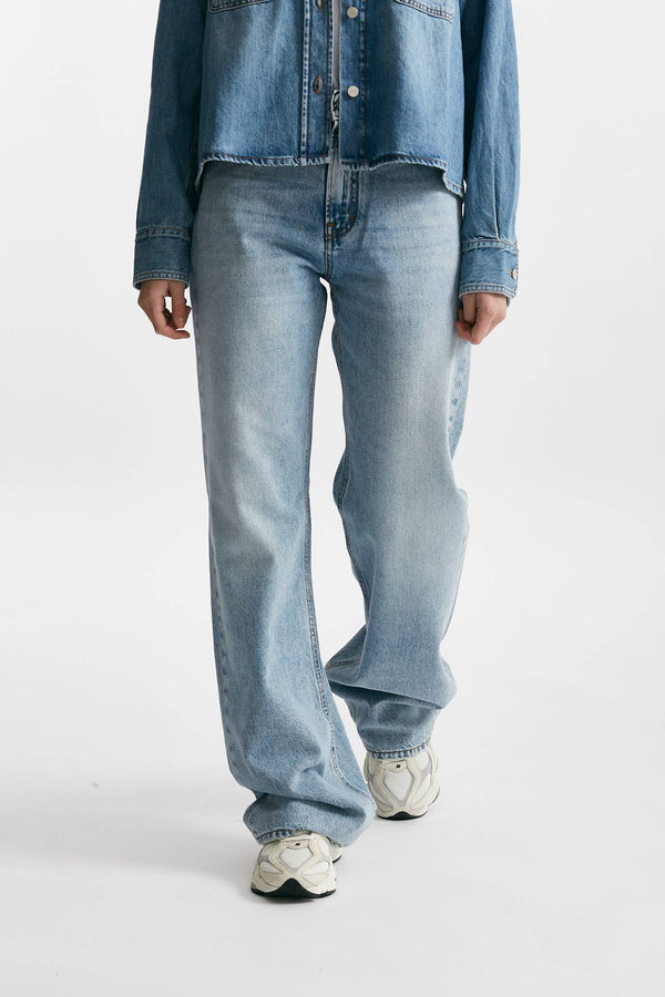 jeans palazzo korea lavaggio chiaro donna Haikure