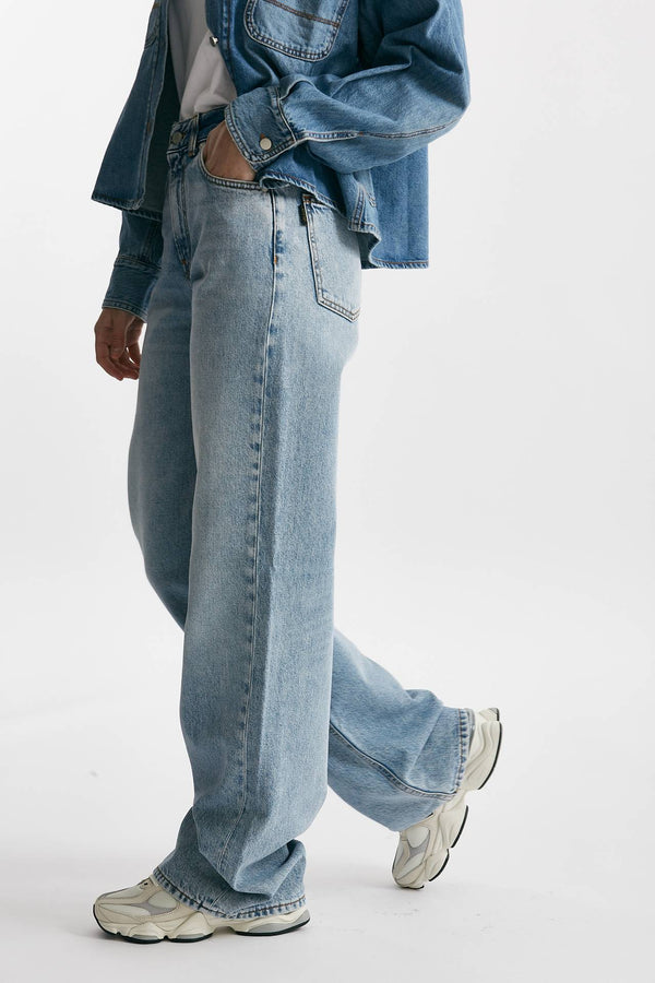 jeans palazzo korea lavaggio chiaro donna Haikure