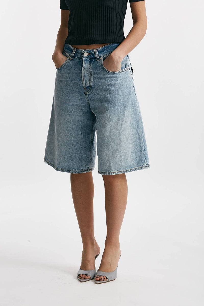 bermuda in denim lavaggio chiaro donna Haikure - 1