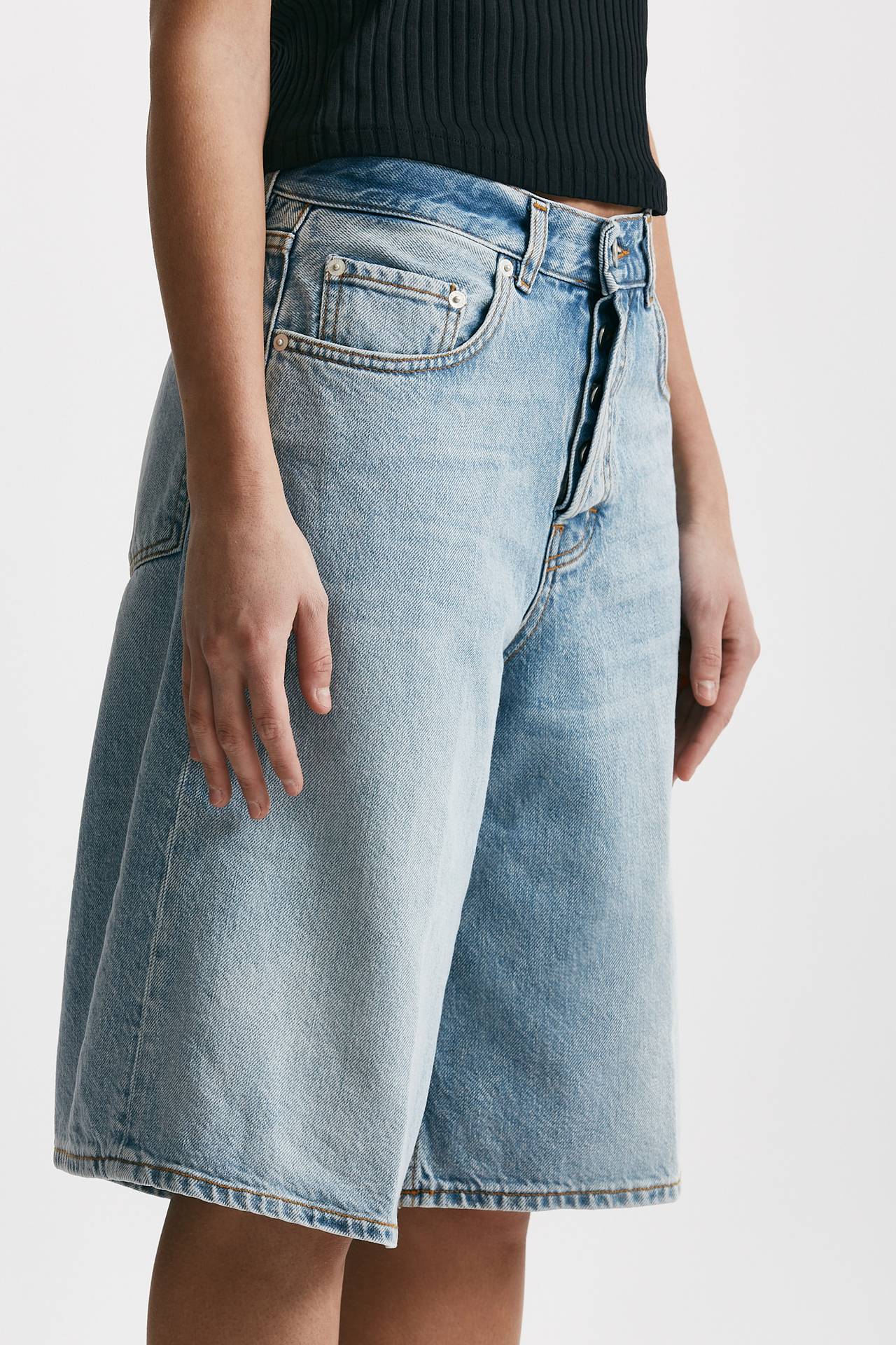 bermuda in denim lavaggio chiaro donna Haikure - 4