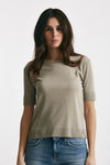 t-shirt basica in cotone tortora donna Herno - 1