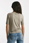 t-shirt basica in cotone tortora donna Herno - 3