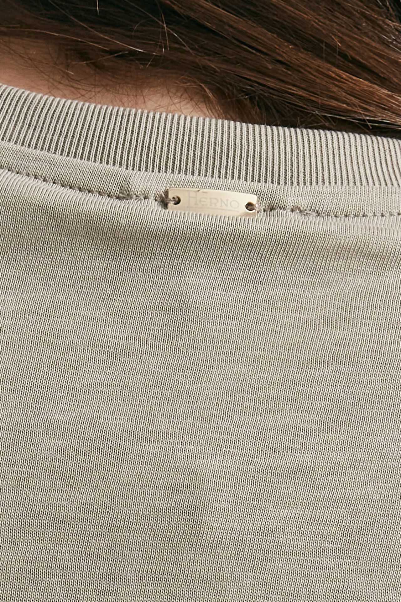 t-shirt basica in cotone tortora donna Herno - 6