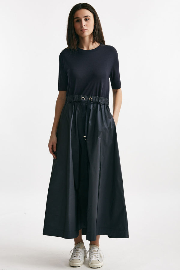 abito con gonna taffetà blu donna Herno