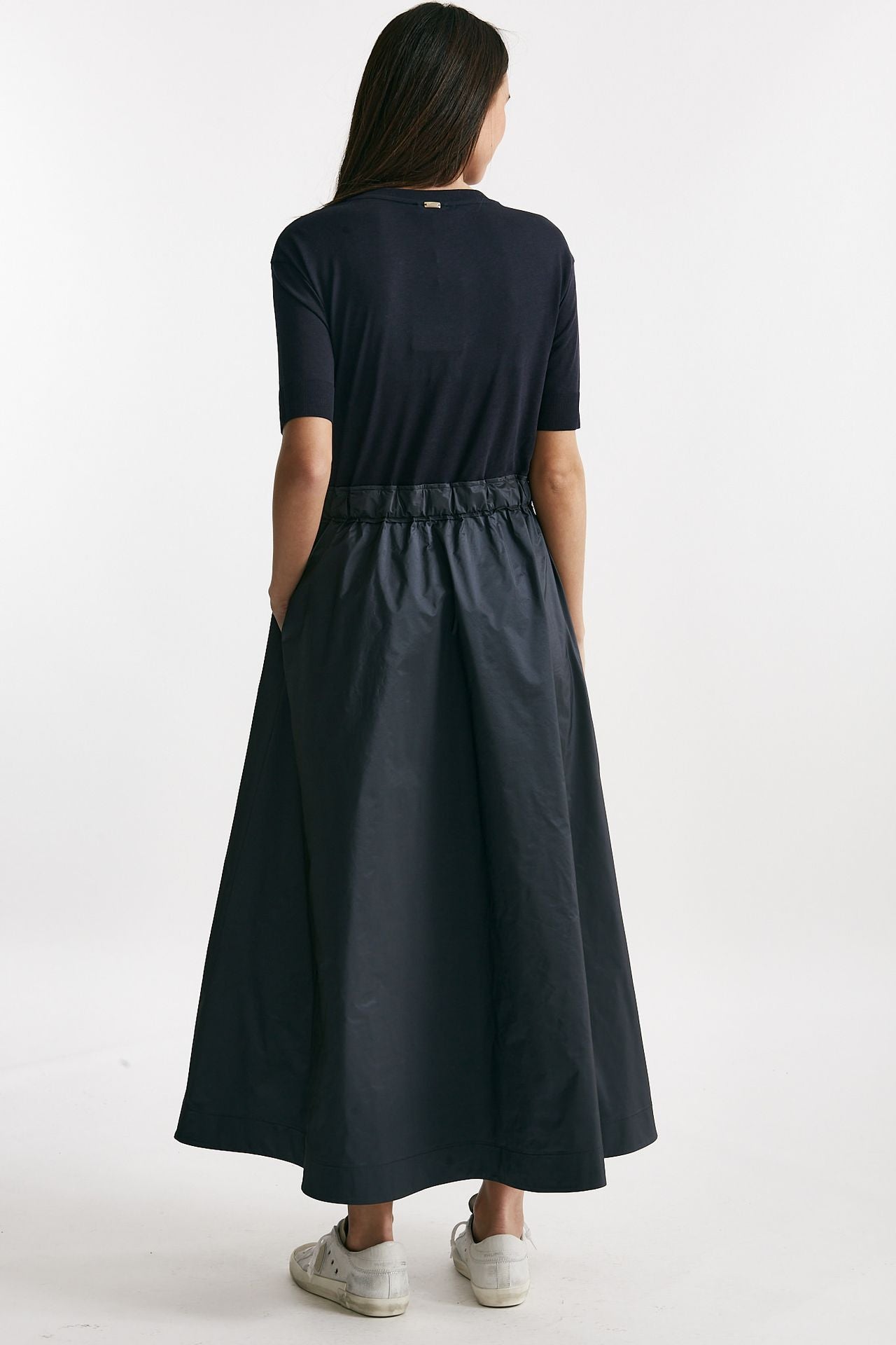 abito con gonna taffetà blu donna Herno - 3