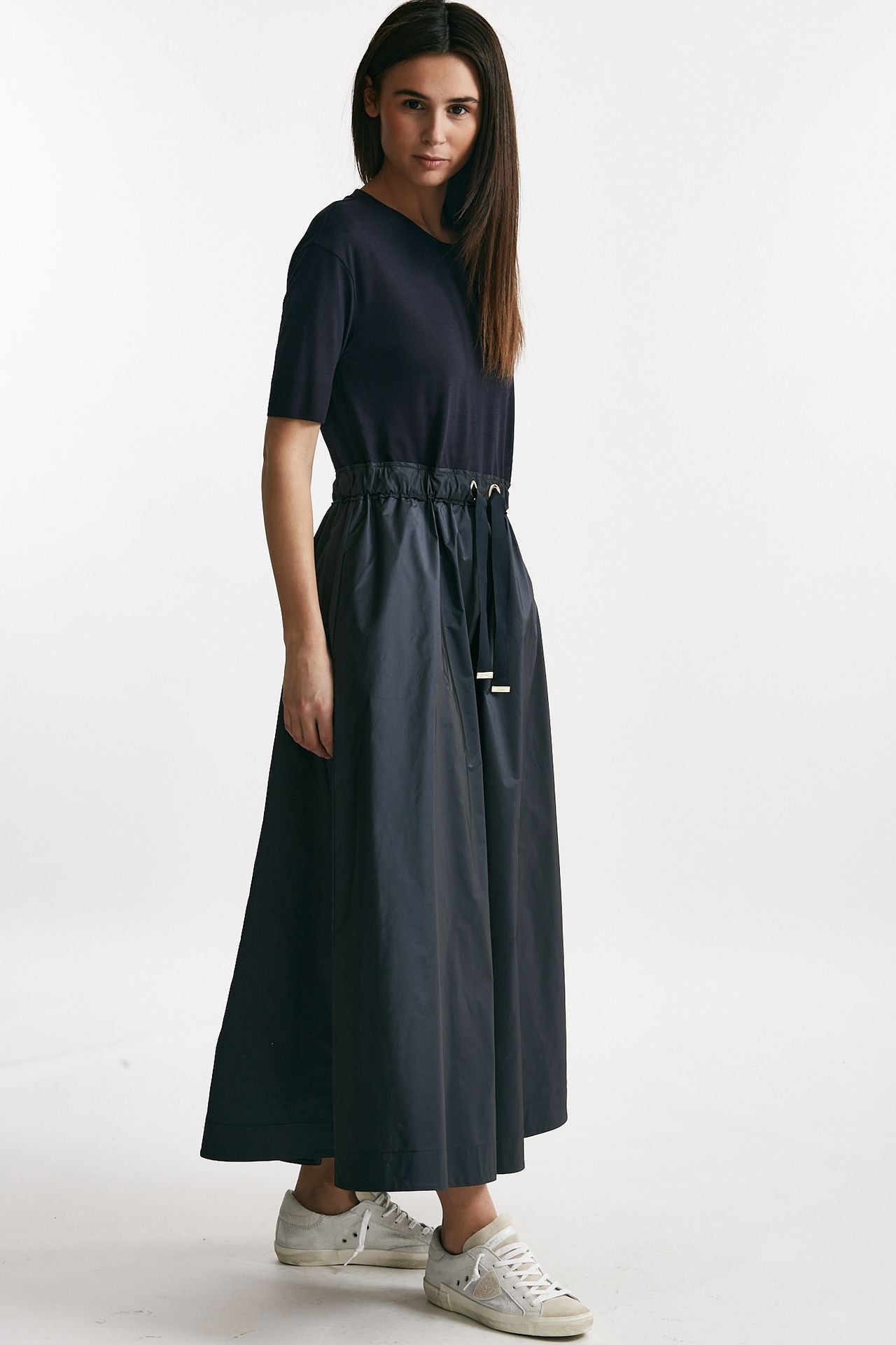 abito con gonna taffetà blu donna Herno - 4