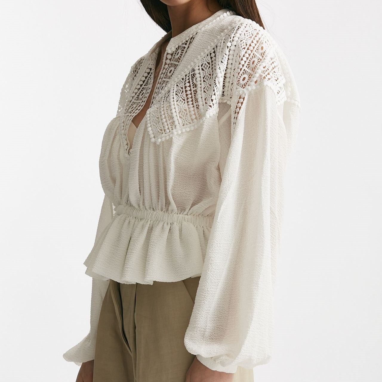 camicia collo coreana in crepe bianco donna Iro - 6