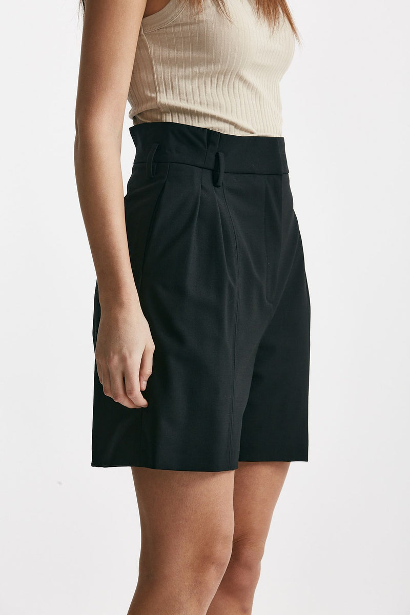 bermuda in fresco lana vita alta nero donna Iro - 4