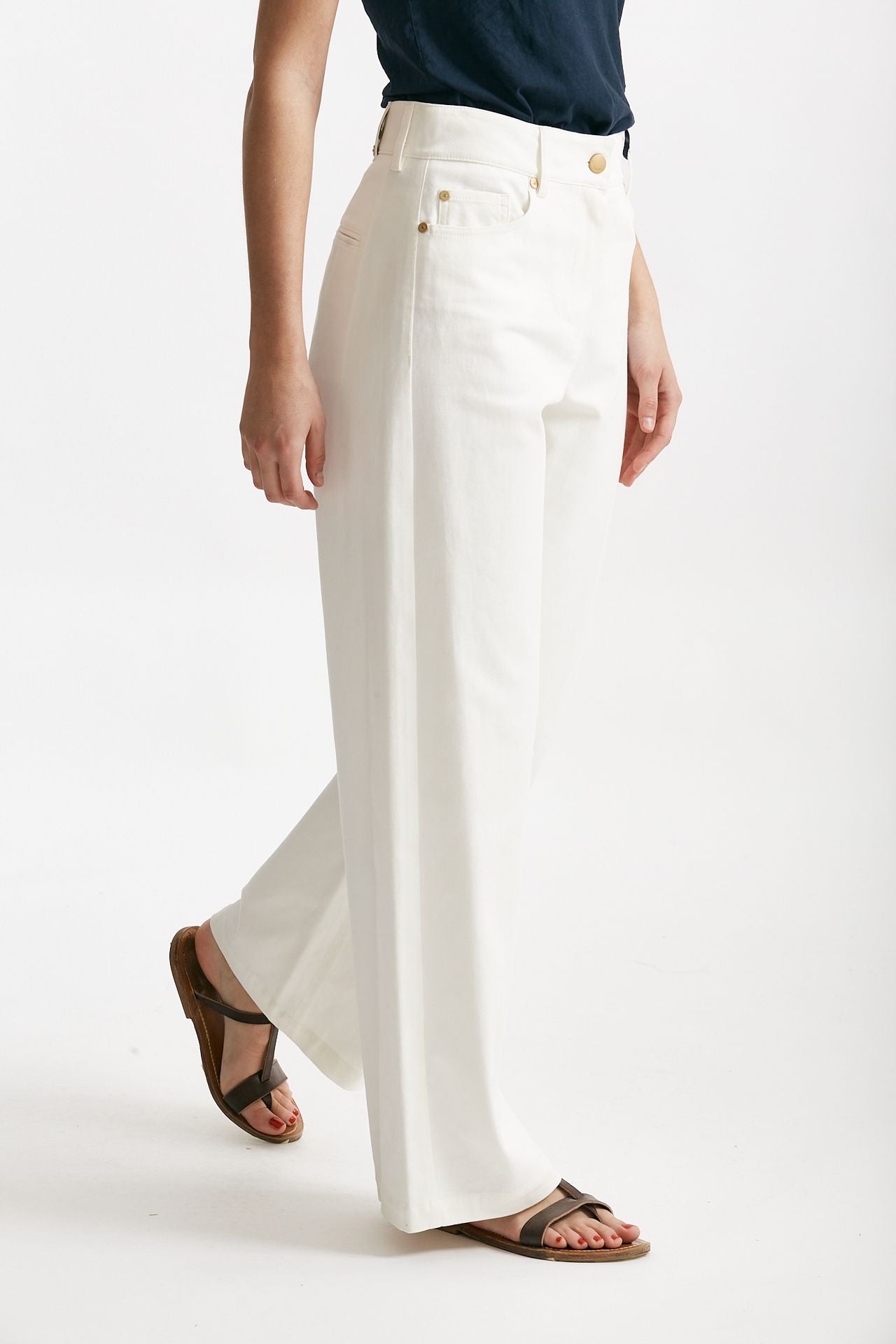 jeans palazzo marianna bianco donna Max mara s - 4