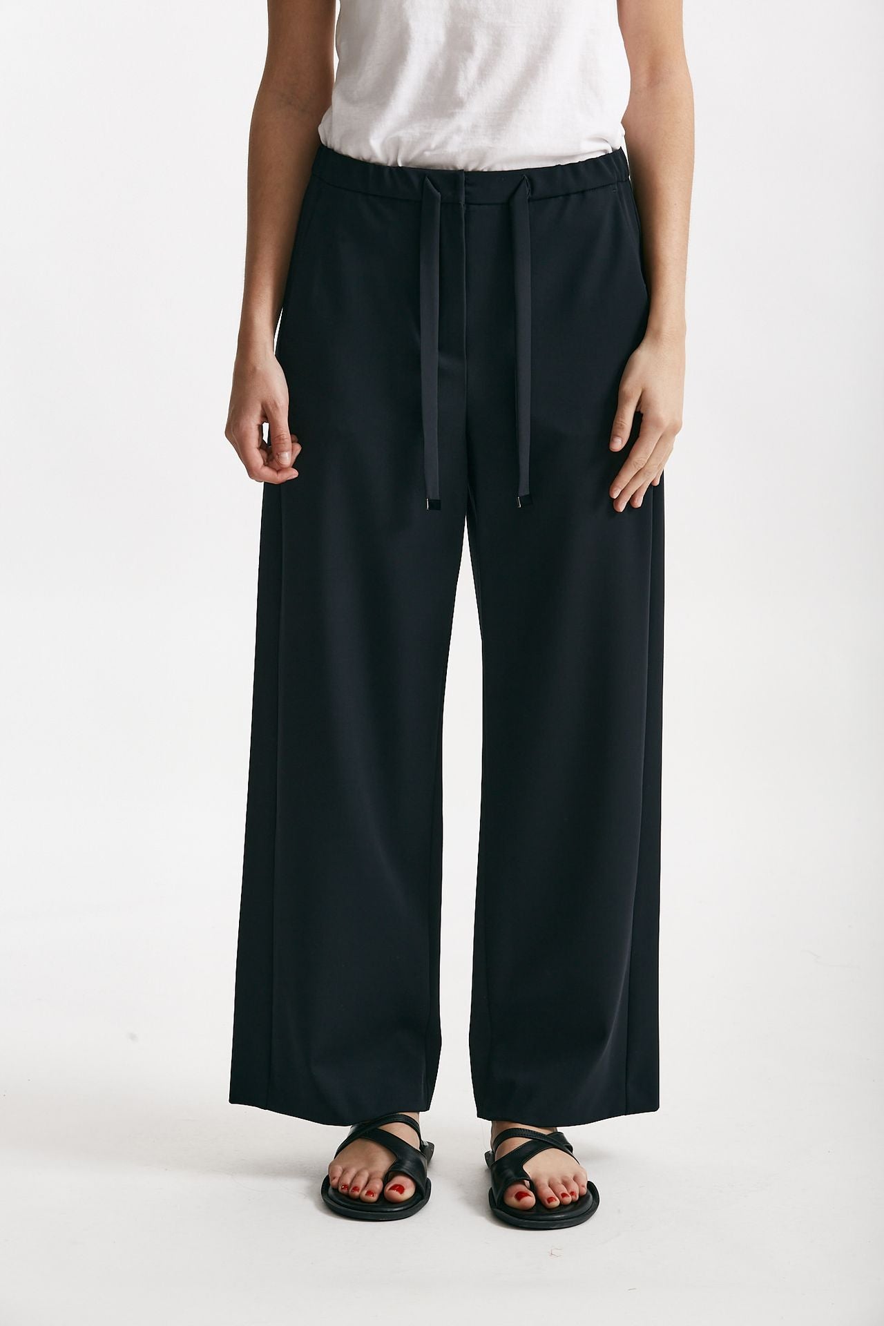 pantalone jogging in lana argenta blu navy donna Max mara s - 1