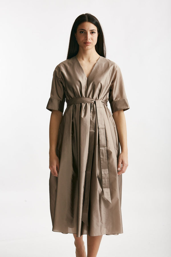 abito in organza di seta tortora donna Max mara s