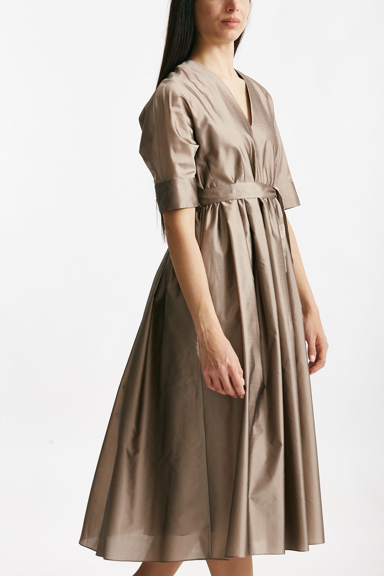 abito in organza di seta tortora donna Max mara s - 3