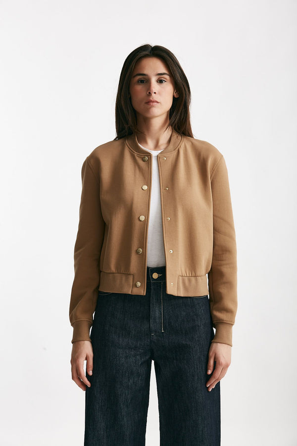 bomber crop in jersey scuba barbara cammello donna Max mara s