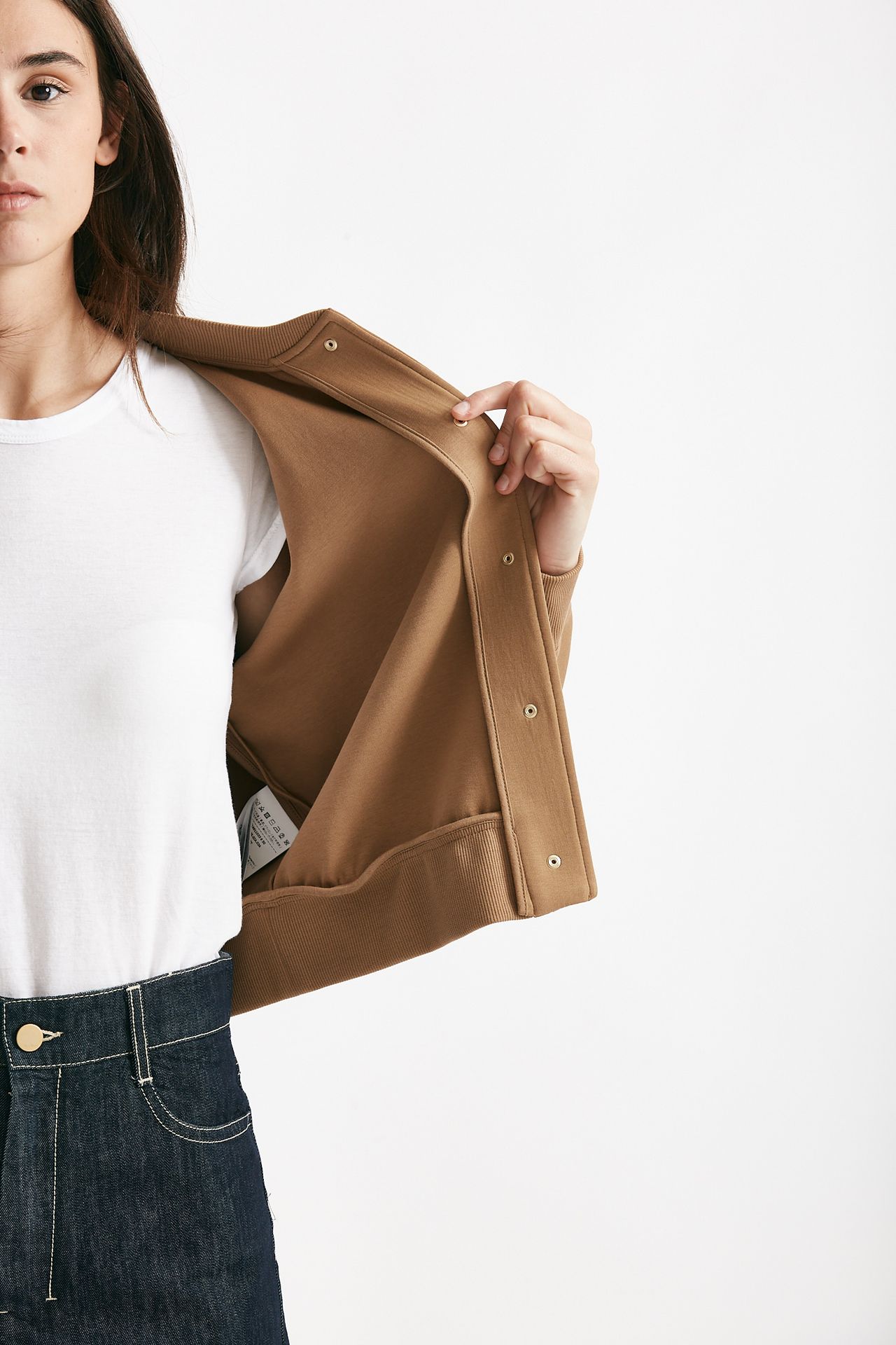 bomber crop in jersey scuba barbara cammello donna Max mara s - 7