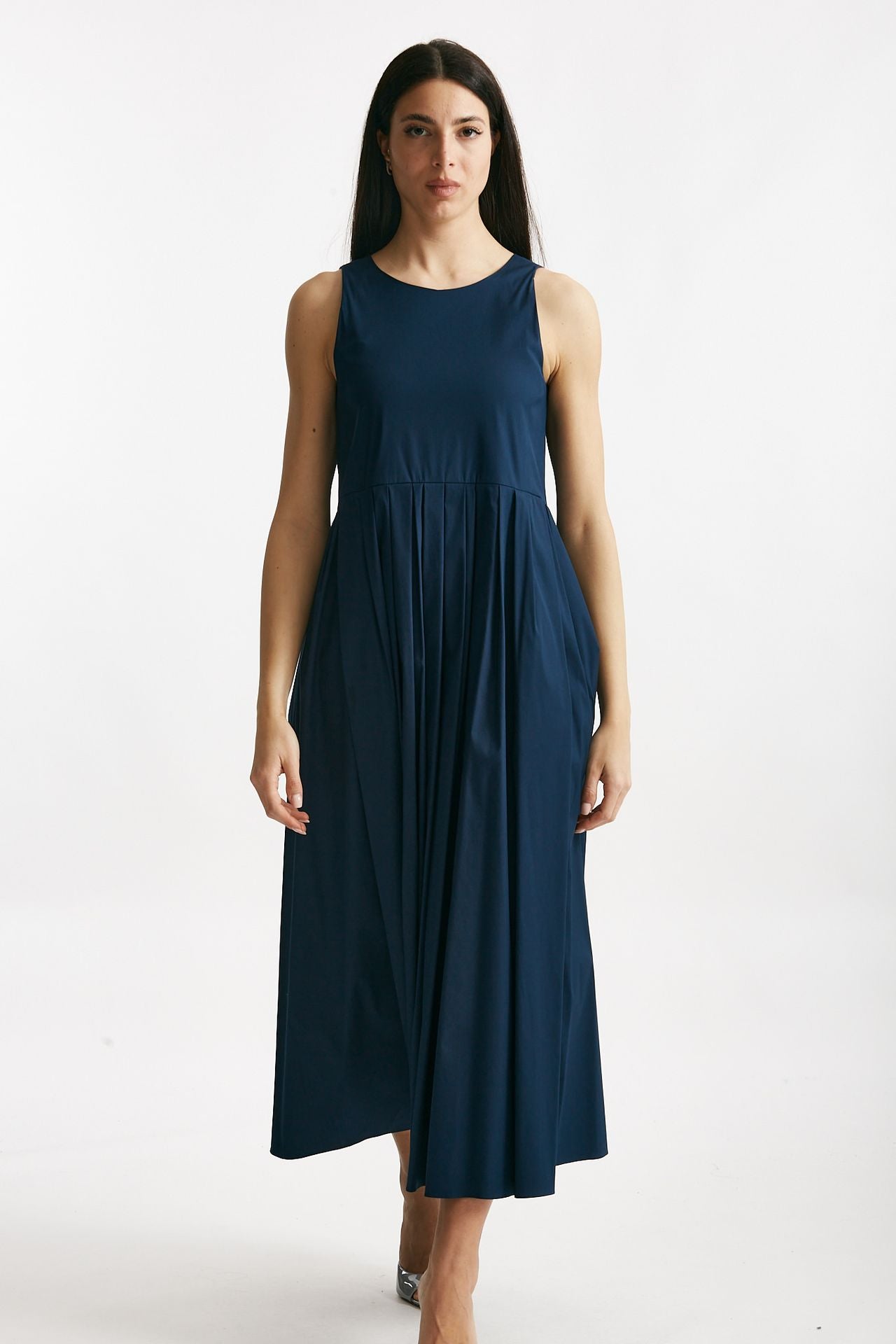 abito in popeline di cotone moira blu aperto donna Max mara s - 1