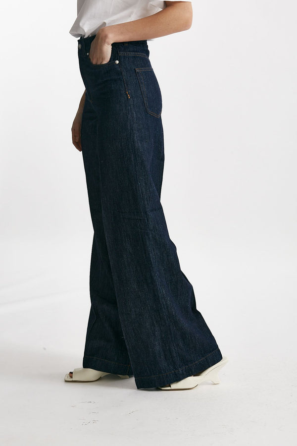 jeans palazzo lupe blu scuro donna Nine in the morning