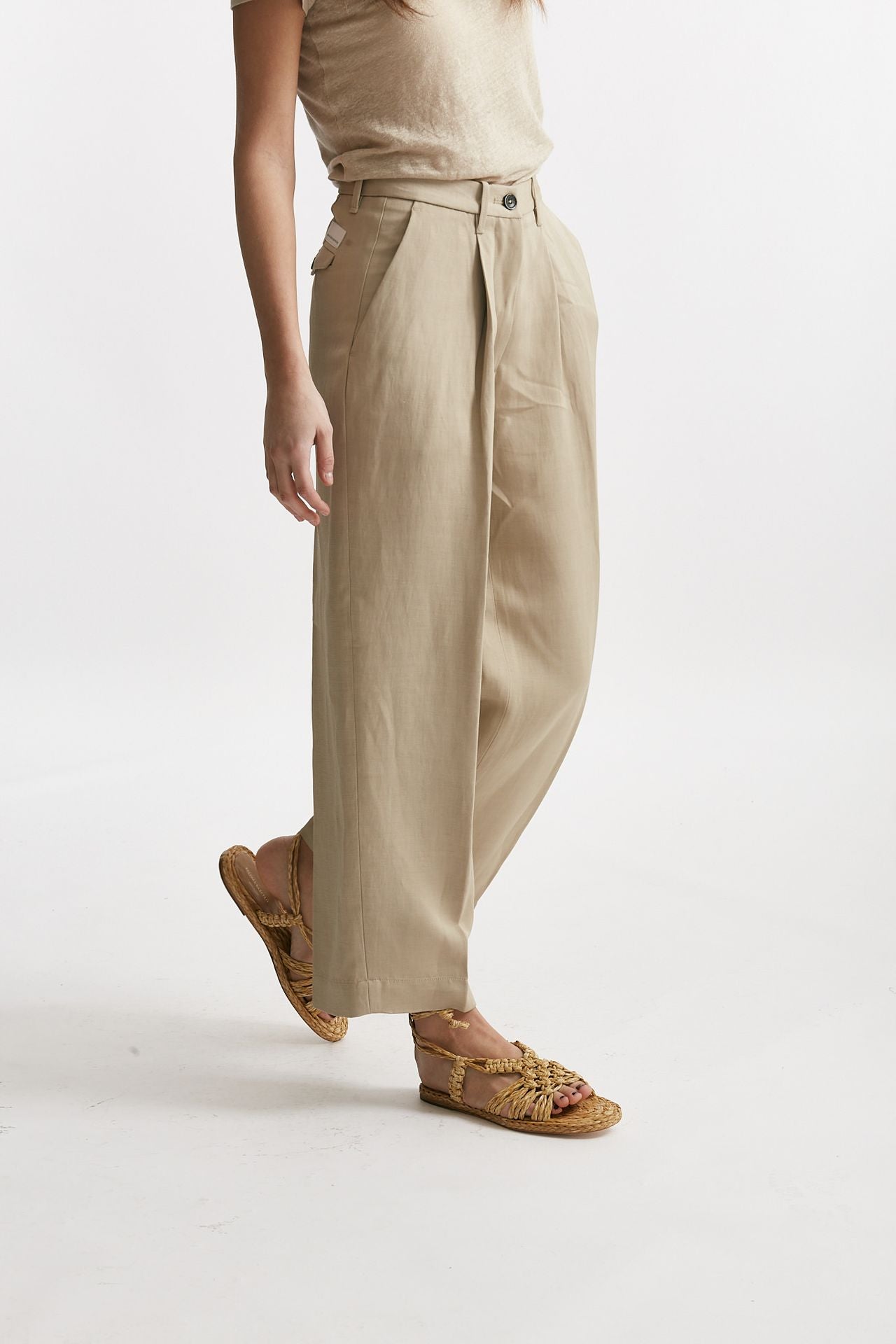 pantalone chino rubino sabbia chiaro donna Nine in the morning - 4