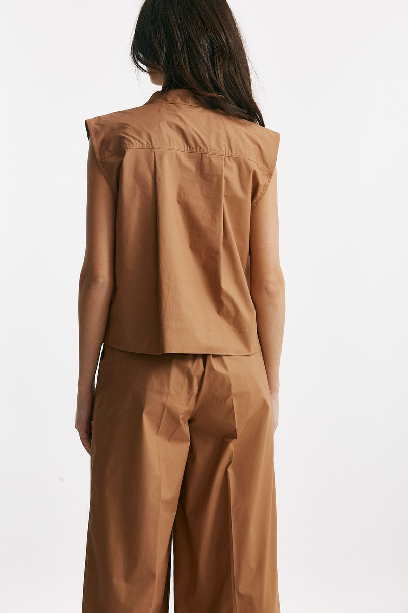 camicia in cotone bruciato donna Nude - 3