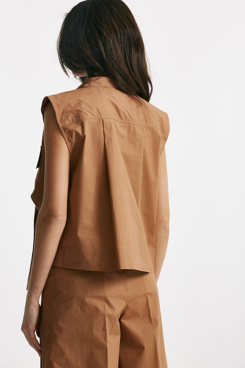 camicia in cotone bruciato donna Nude - 6