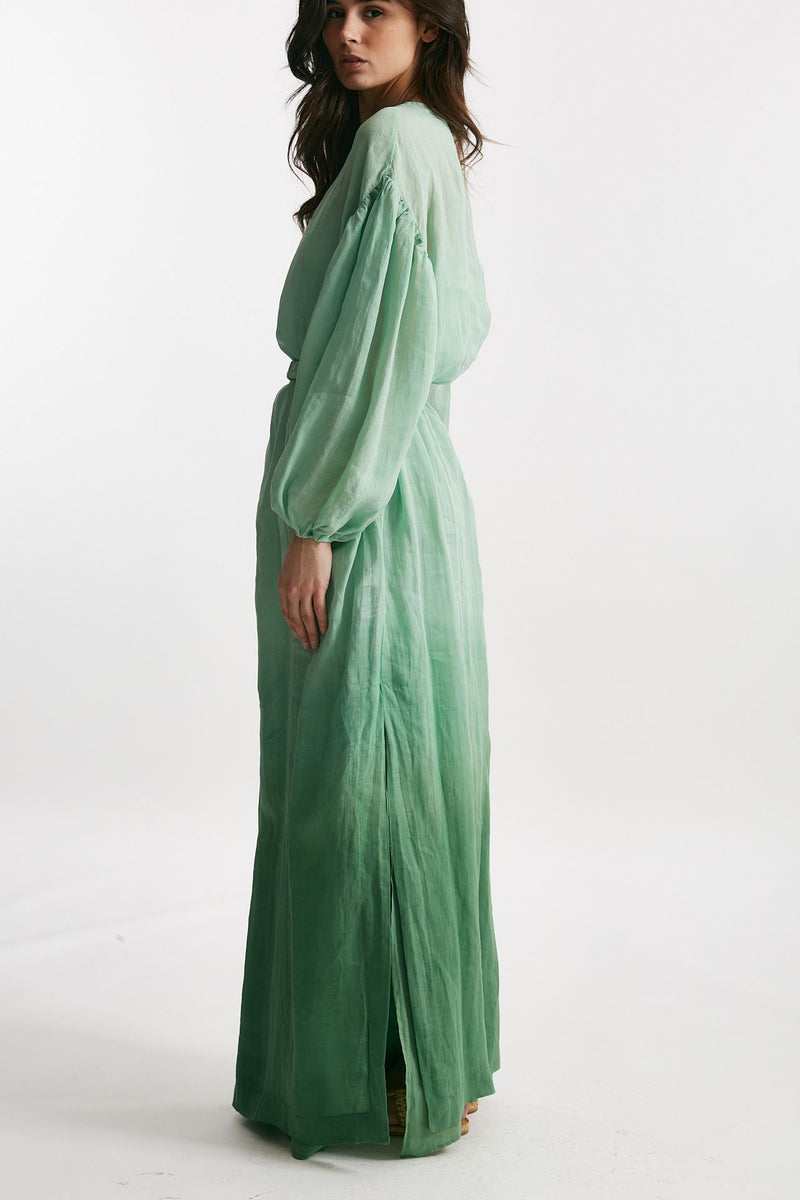 abito lungo in lino verde acqua degrade Nude Donna D17NUD26 – Pier