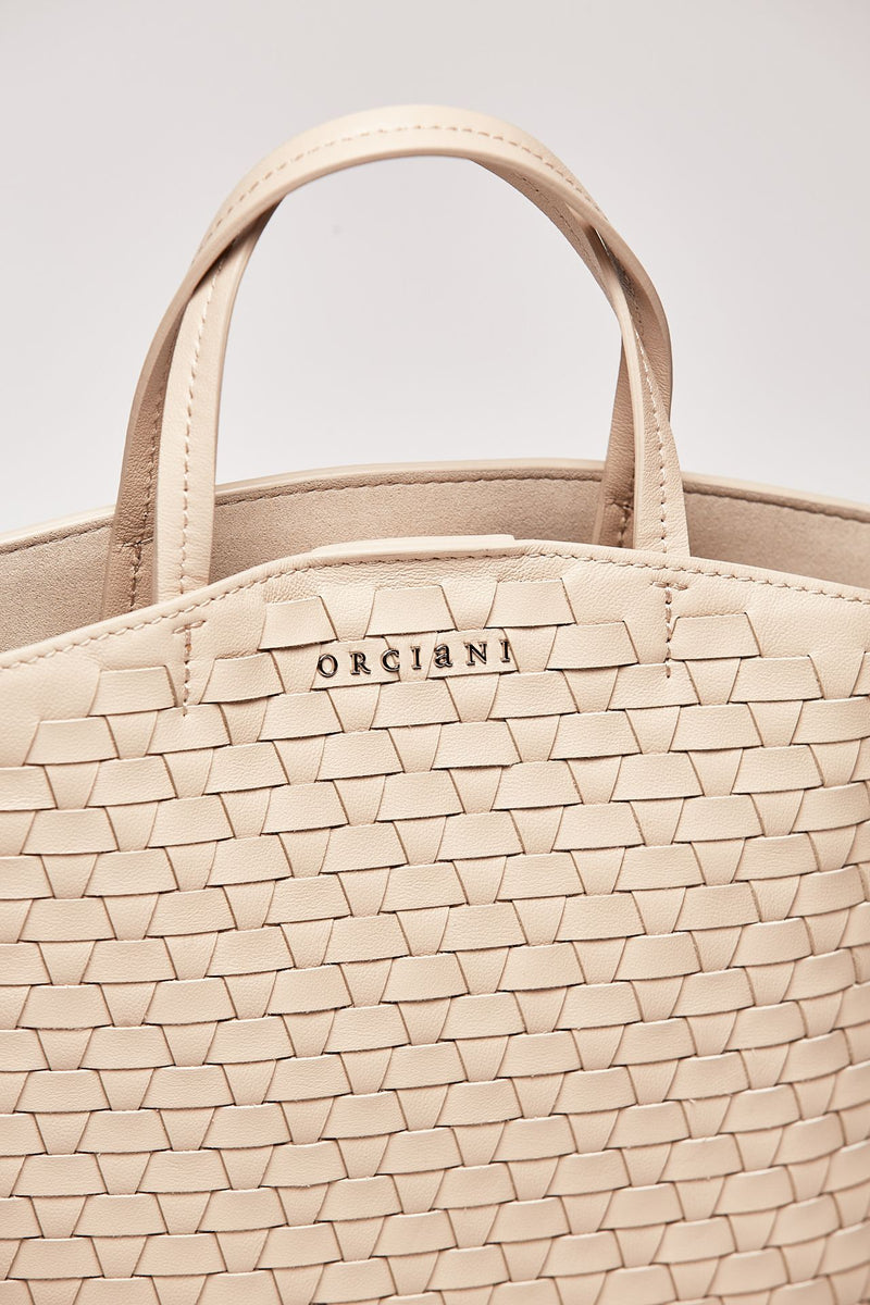 borsa ladylike nappa woven - b02167 avorio donna Orciani - 4