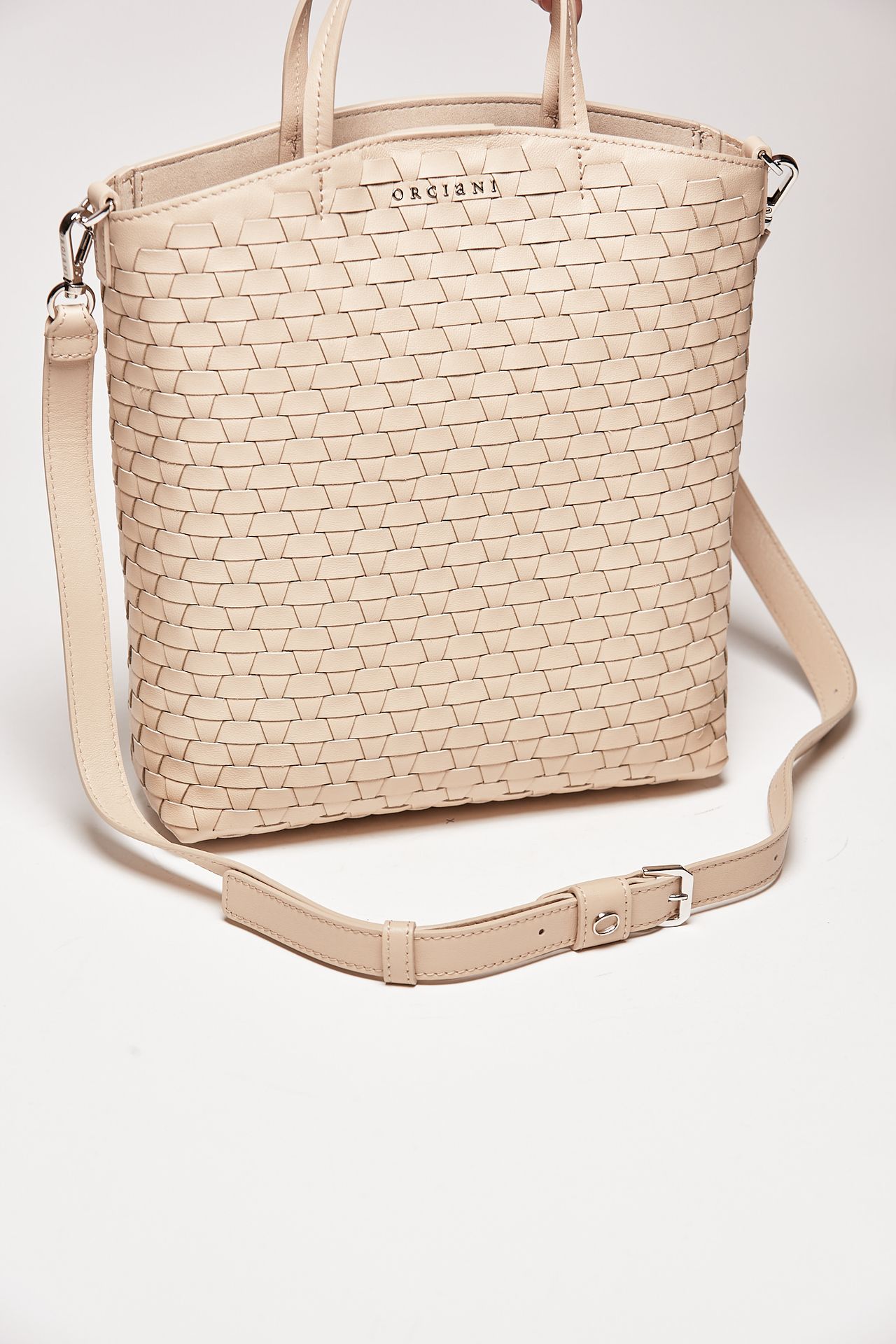 borsa ladylike nappa woven - b02167 avorio donna Orciani - 6