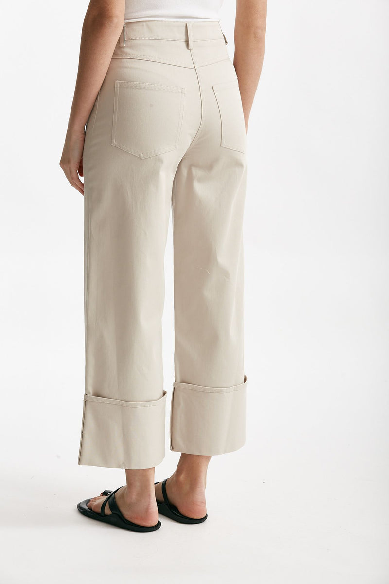 pantalone vita alta in cotone ghiaccio donna ( p - s ) - 2