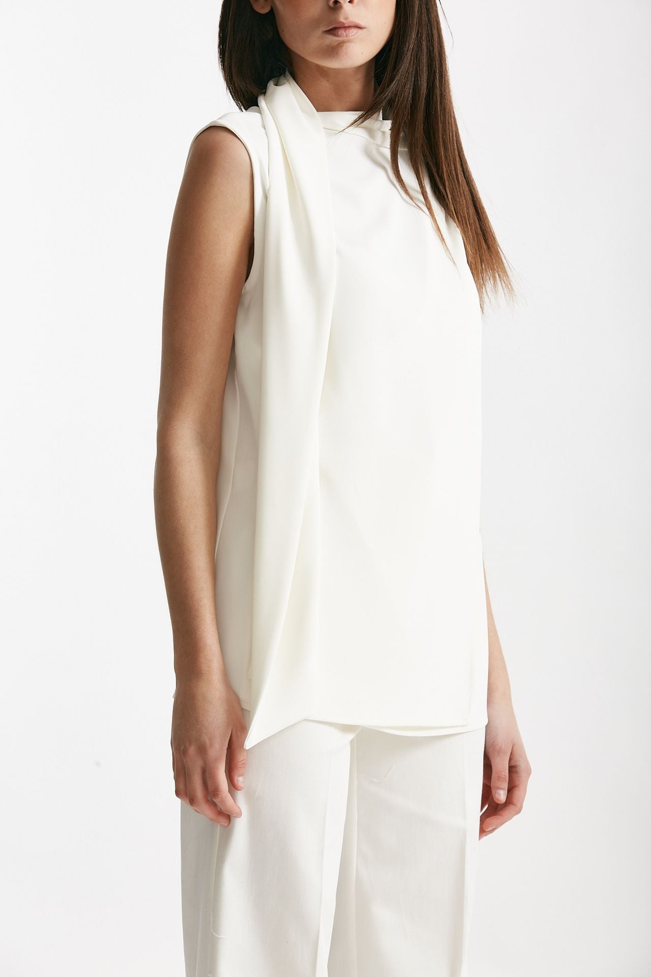 top con sciarpa bianco donna ( p - s ) - 4