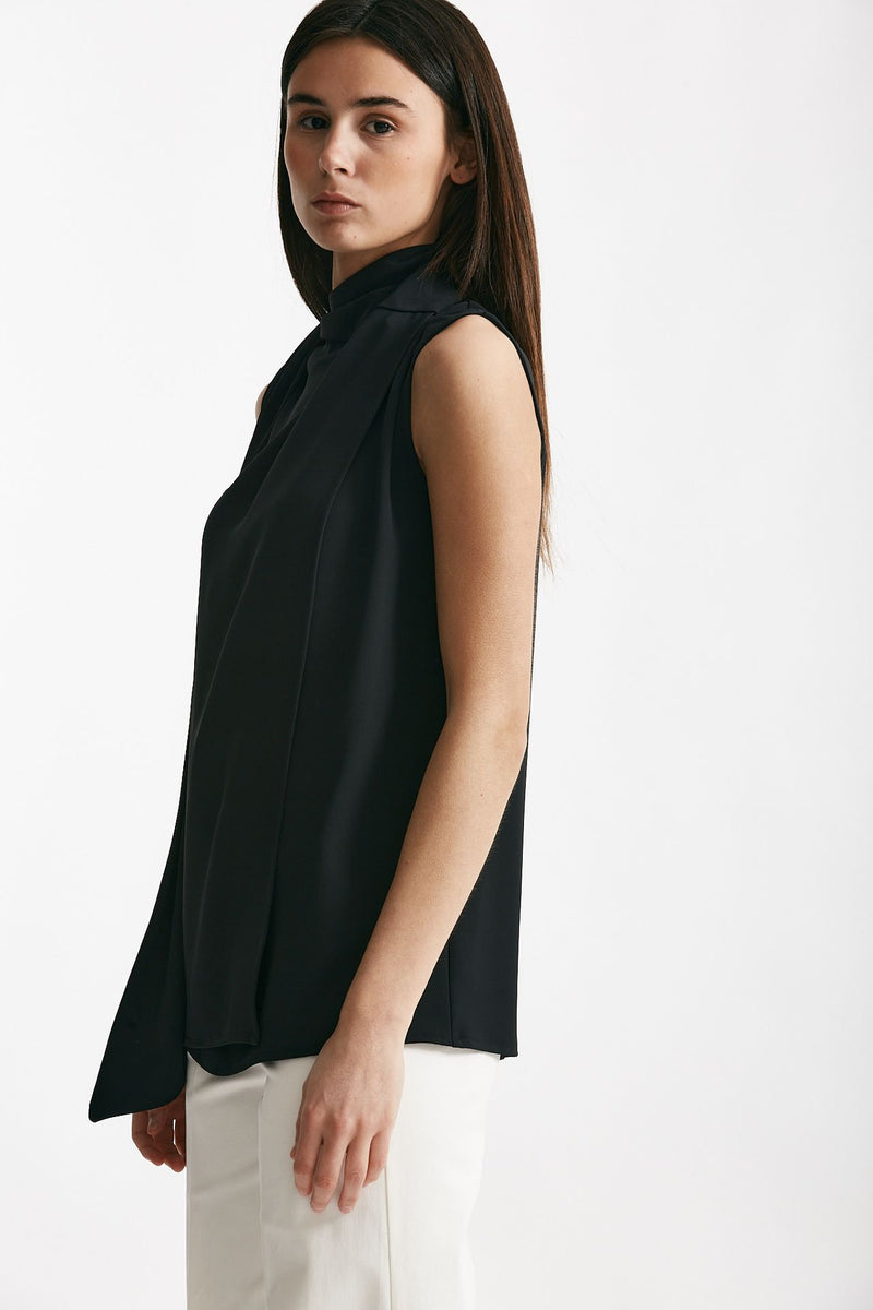 top con sciarpa nero donna ( p - s ) - 2