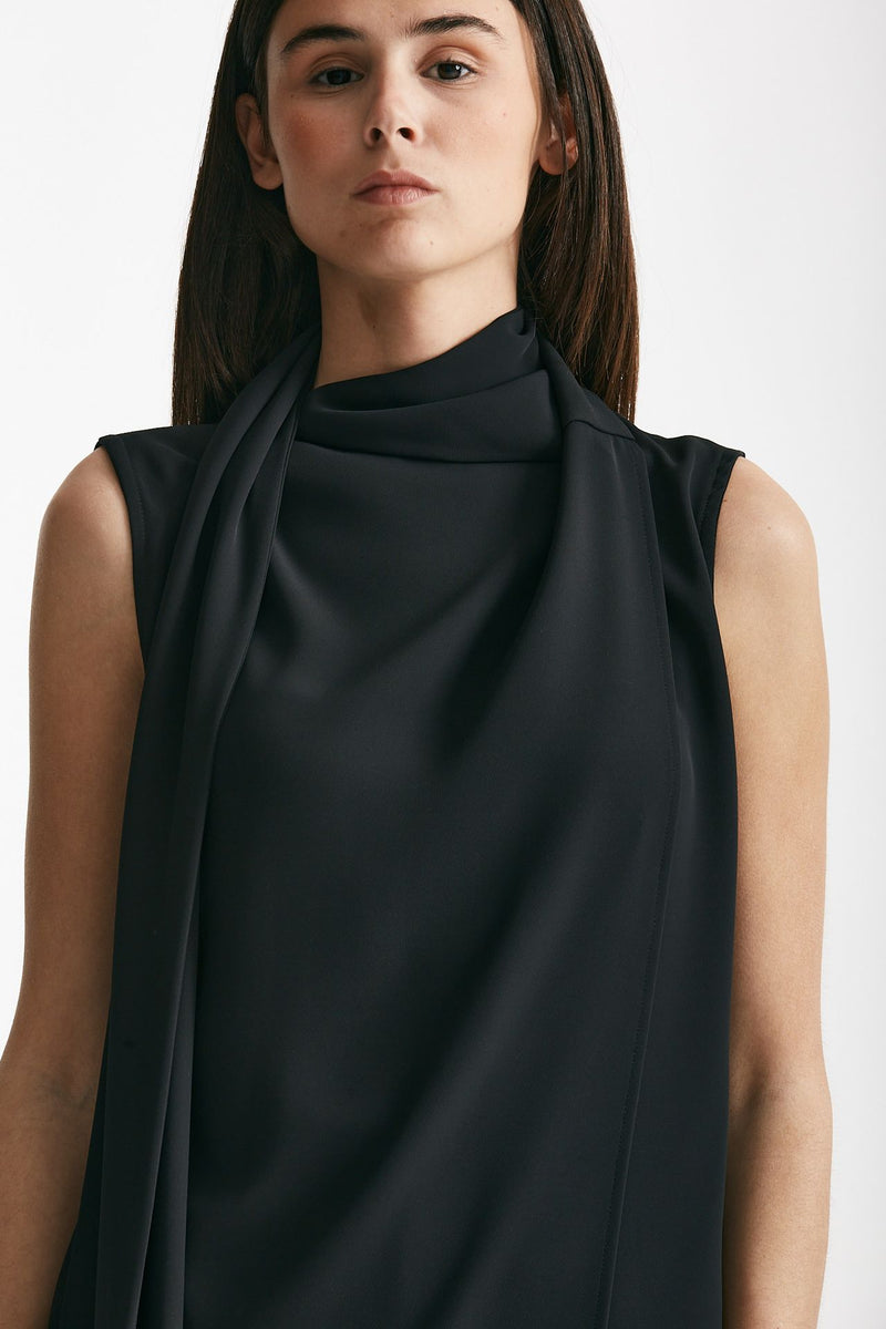 top con sciarpa nero donna ( p - s ) - 5