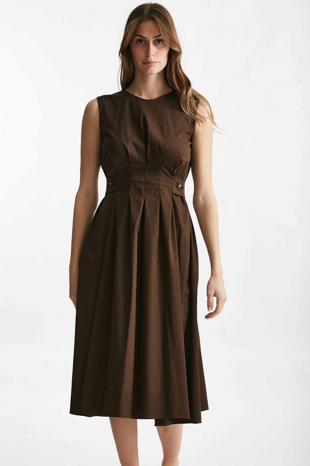 abito in cotone marrone donna ( p - s ) - 1