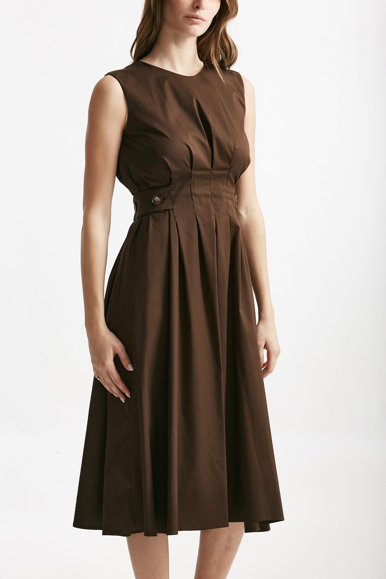 abito in cotone marrone donna ( p - s ) - 3