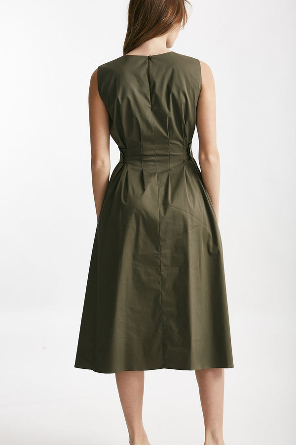 abito in cotone verde militare donna ( p - s )