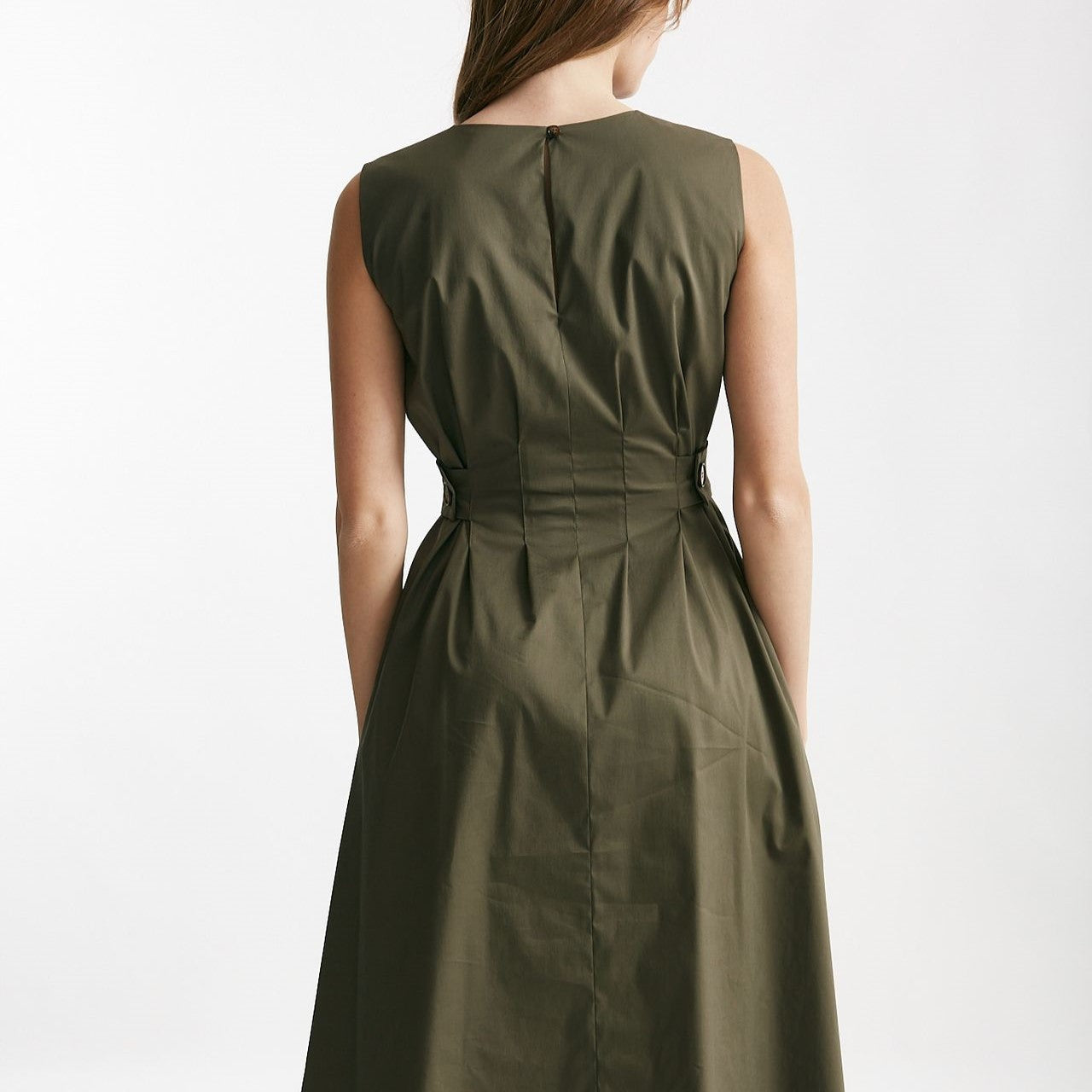 abito in cotone verde militare donna ( p - s ) - 6