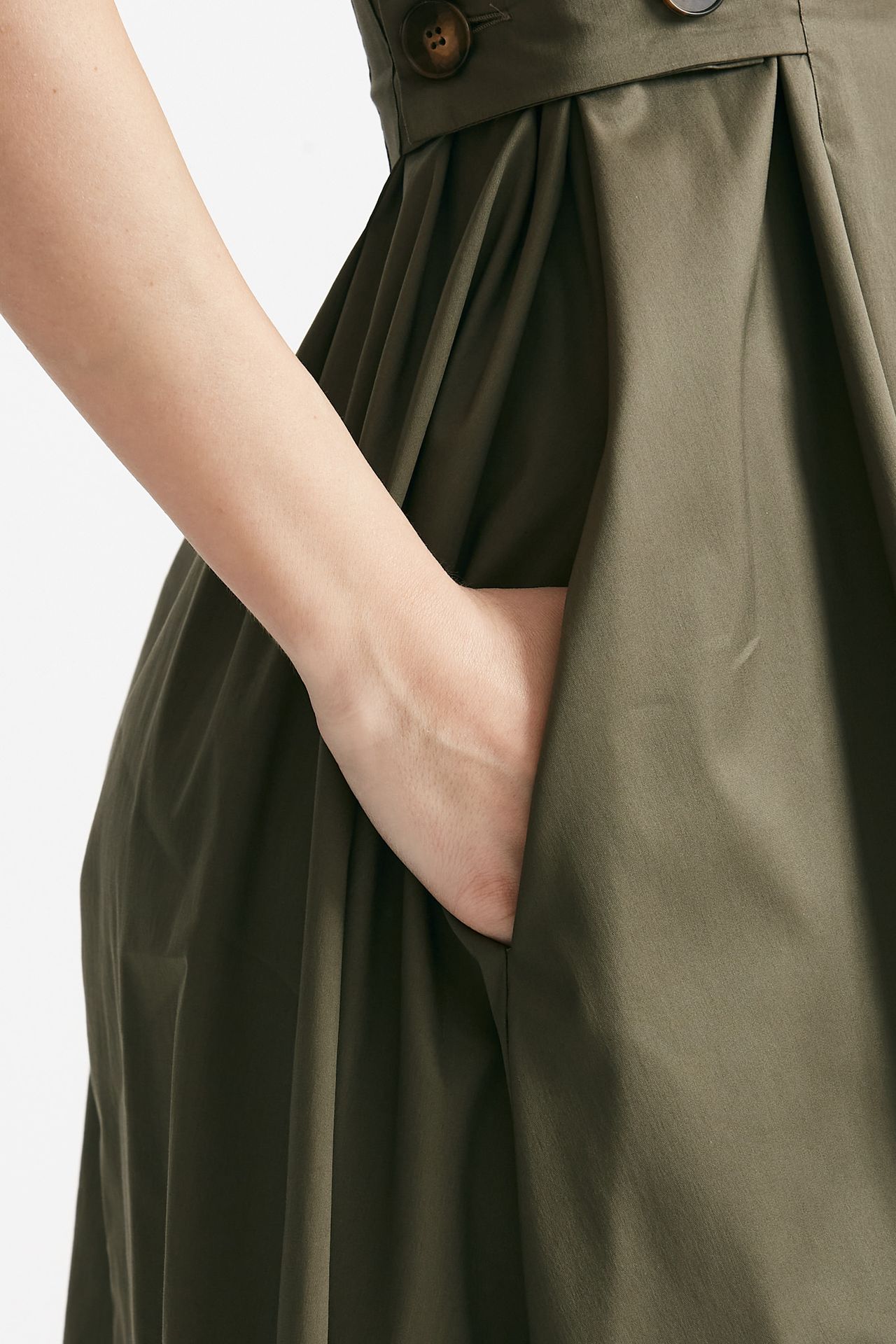 abito in cotone verde militare donna ( p - s ) - 4