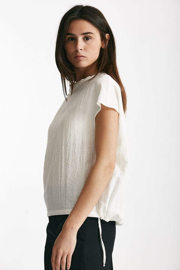 camicia effetto stropicciato bianco donna ( p - s )