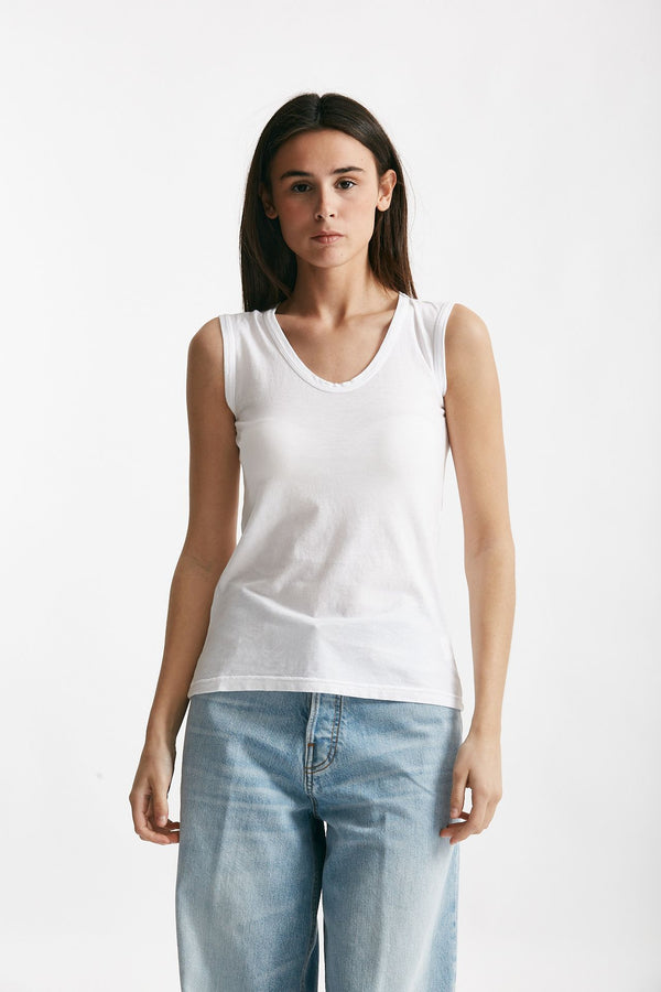 canotta in cotone bianco donna ( p - s )