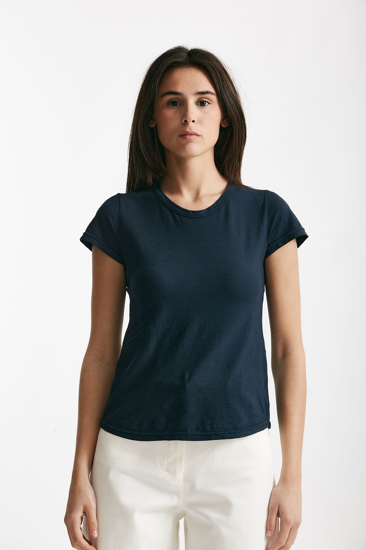 t-shirt basica girocollo blu donna ( p - s ) - 1