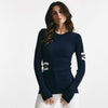 maglia girocollo cut out blu e bianca donna Seafarer - 7
