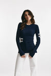 maglia girocollo cut out blu e bianca donna Seafarer - 1