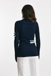 maglia girocollo cut out blu e bianca donna Seafarer - 3