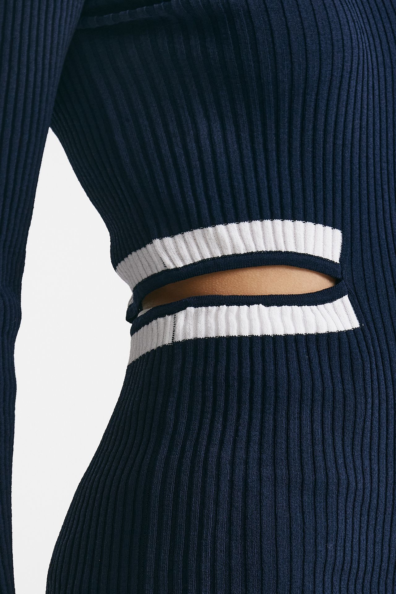 maglia girocollo cut out blu e bianca donna Seafarer - 5