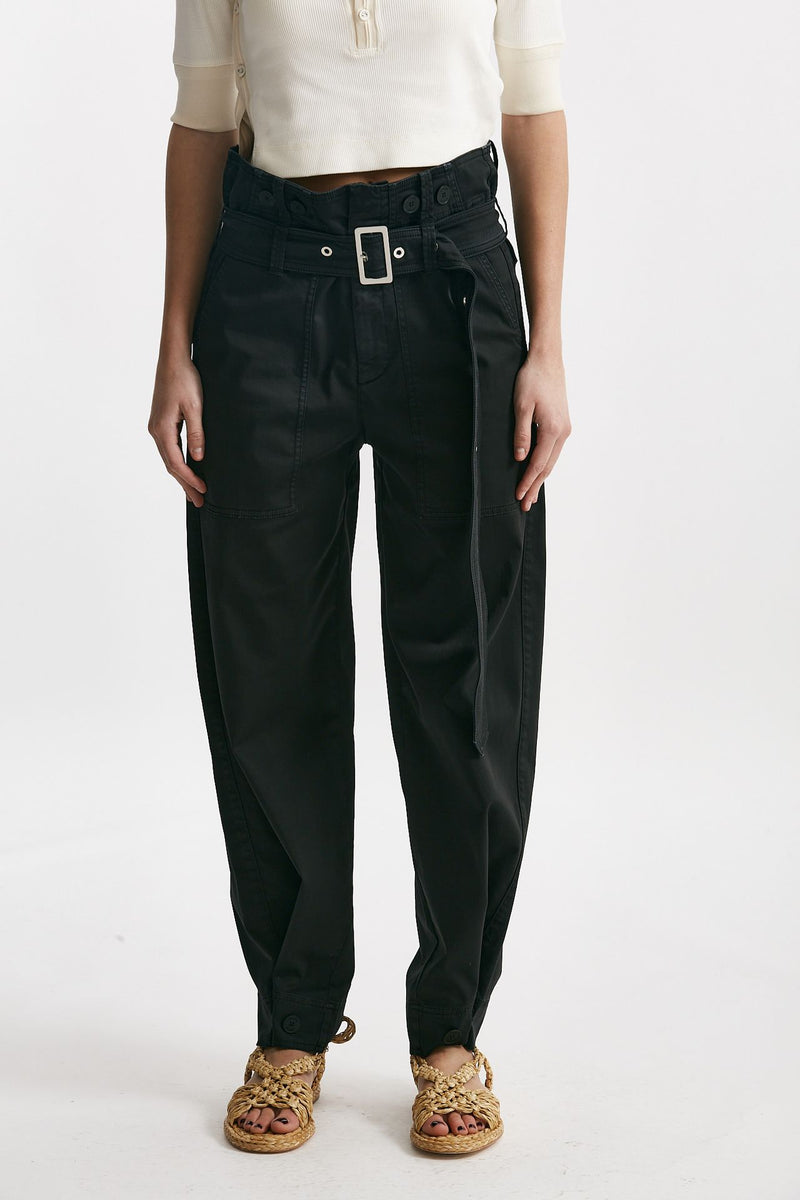 pantalone in cotone nero vita regolare donna Seafarer - 1