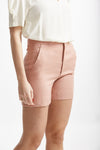 bermuda in lino vita alta rosa donna Tagliatore - 4