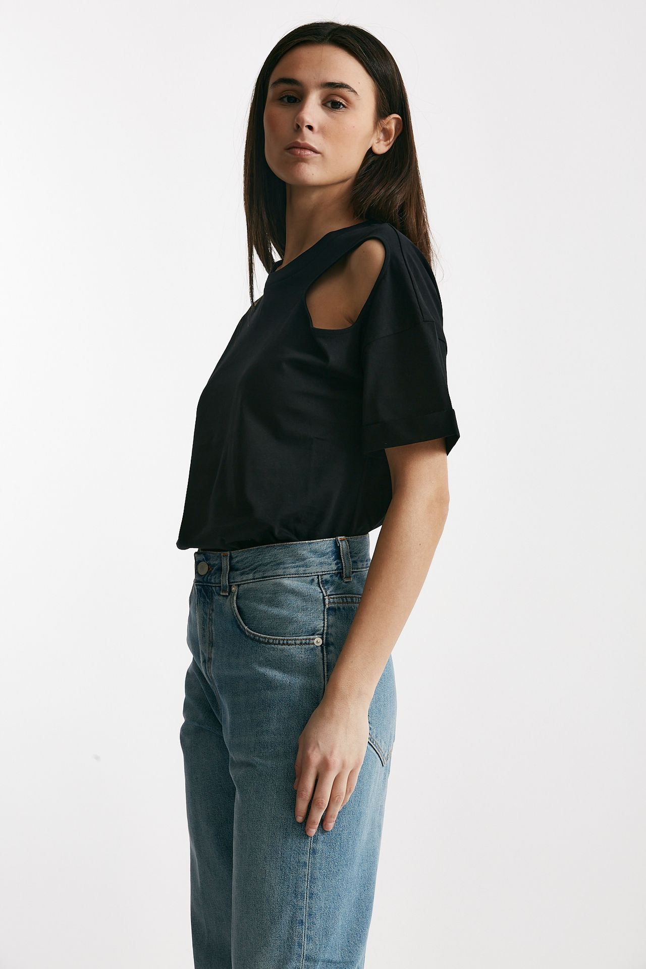 t-shirt cut out nero donna Federica tosi - 2