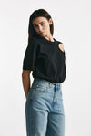 t-shirt cut out nero donna Federica tosi - 4
