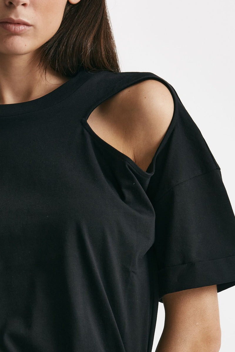 t-shirt cut out nero donna Federica tosi - 5