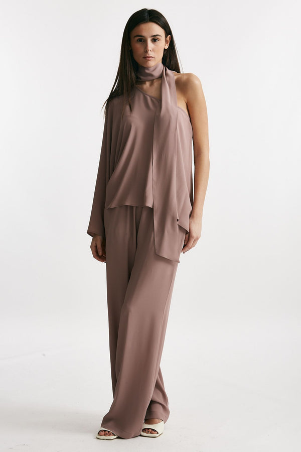 camicia monospalla rosa antico donna Federica tosi